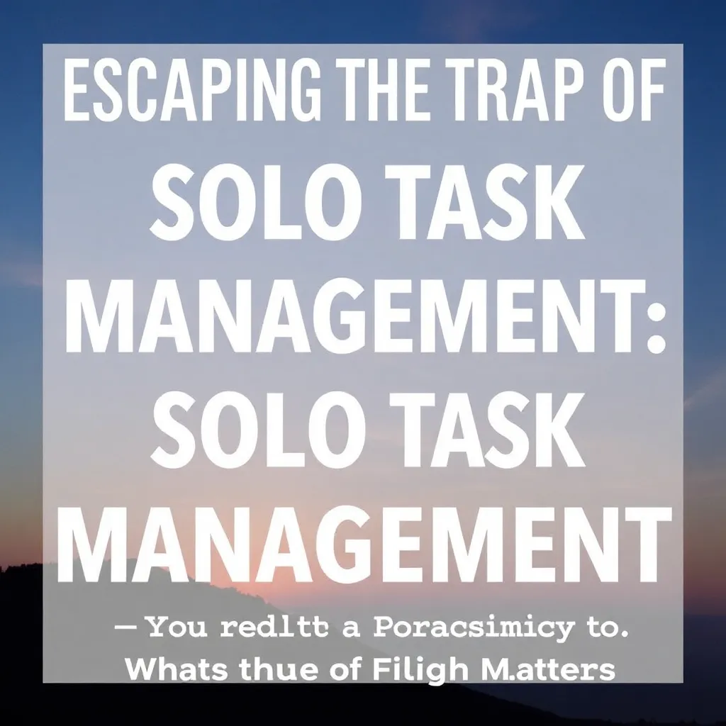 Escaping the Trap of Solo Task Management: My Journey to Focusing on What Truly Matters