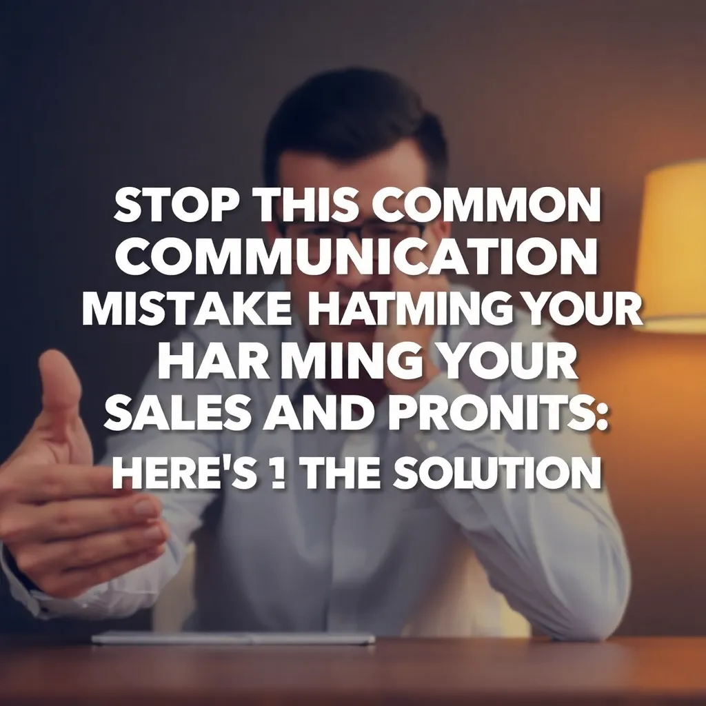 Stop This Common Communication Mistake from Harming Your Sales and Profits: Here's the Solution